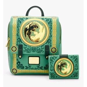 Loungefly How To Train Your Dragon Toothless & Light Fury Backpack & WALLET Gold